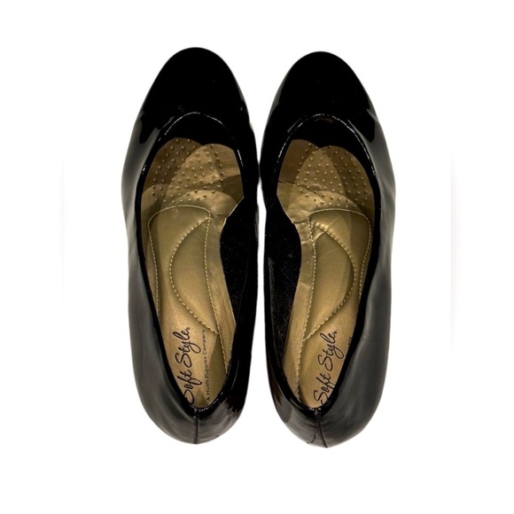 Hush Puppies Soft Style Angel II Black Patent 1" Block Heel Pumps Size 9 - Picture 3 of 5
